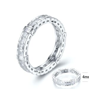 SJ28360, Ladies' Moissanite Ring, S925, Rhodium Plated, White, 3.05g