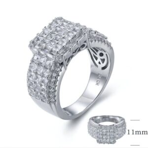 SJ26847, Ladies' Moissanite Ring, S925, Rhodium Plated, White, 8.37g