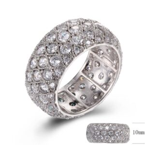 SJ29402, Ladies' Moissanite Ring, S925, Rhodium Plated, White, 7.97g