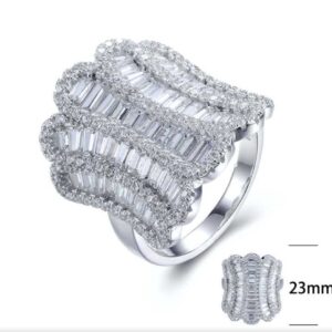 SJ27634, Ladies' Moissanite Ring, S925, Rhodium Plated, White, 6.51g