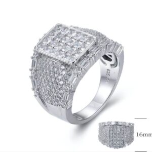 SJ26835, Ladies' Moissanite Ring, S925, Rhodium Plated, White, 9.3g
