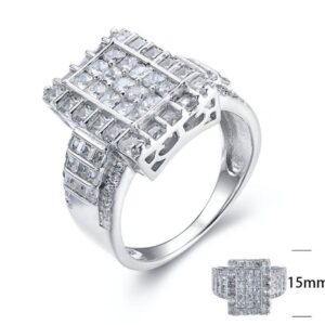 SJ24830, Ladies' Moissanite Ring, S925, Rhodium Plated, White, 7.37g