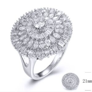 SJ31544, Ladies' Moissanite Ring, S925, Rhodium Plated, White, 6.64g