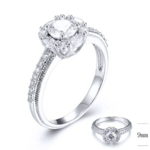SJ31887, Ladies' Moissanite Ring, S925, Rhodium Plated, White, 7.65g