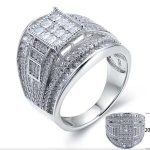 SJ25389, Ladies' Moissanite Ring, S925, Rhodium Plated, White, 9.5g