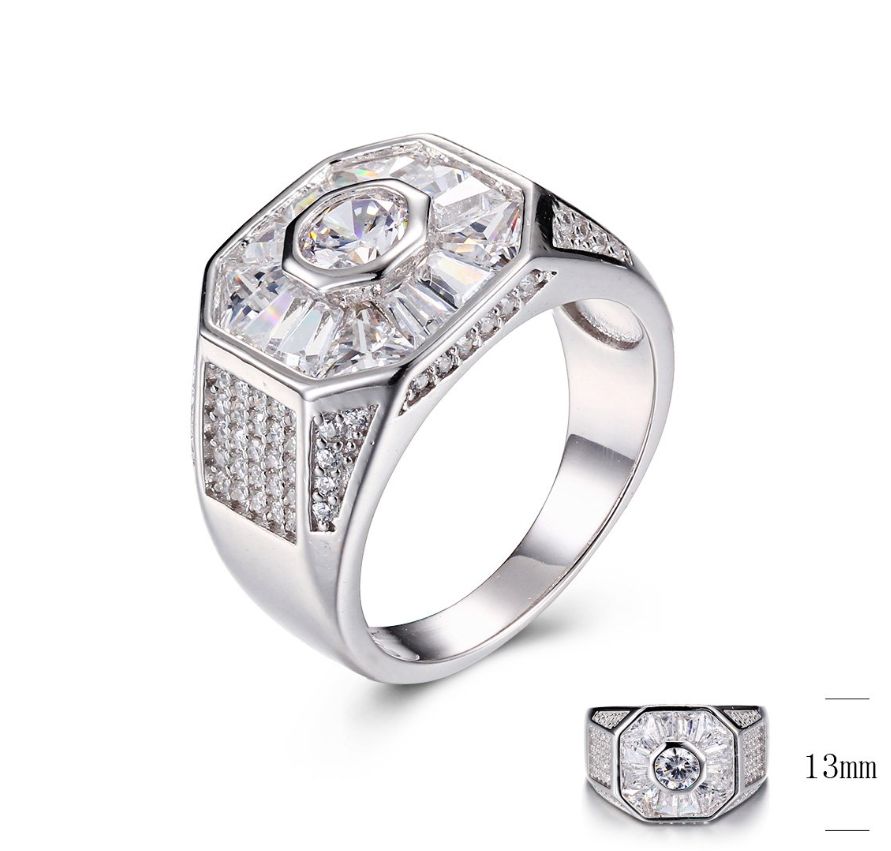 SJ30379, Ladies' Moissanite Ring, S925, Rhodium Plated, White, 6.14g