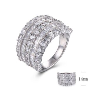 SJ30673, Ladies' Moissanite Ring, S925, Rhodium Plated, White, 8.6g