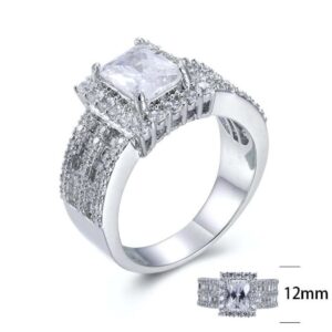 SJ26140, Ladies' Moissanite Ring, S925, Rhodium Plated, White, 7.22g