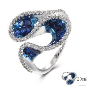 SJ37771, Ladies' Moissanite Ring, S925, Rhodium Plated, White, 5.19g