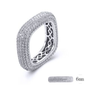 SJ33134-C, Ladies' Moissanite Ring, S925, Rhodium + Black Rhodium Plated, Silver, 14.65g