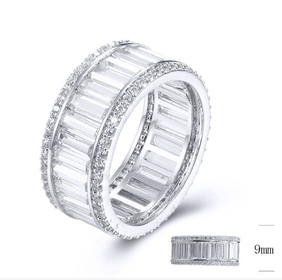 SJ31803, Ladies' Moissanite Ring, S925, Rhodium Plated, White, 4.9g