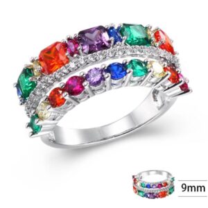 SJ41006, Ladies' Moissanite Ring, S925, Rhodium Plated, White, 4.29g