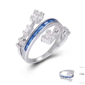 SJ47540, Ladies' Moissanite Ring, S925, Rhodium Plated, White, 3.85g