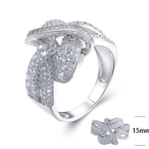 SJ25286-C, Ladies' Moissanite Ring, S925, Rhodium + Black Rhodium Plated, Silver, 5.97g