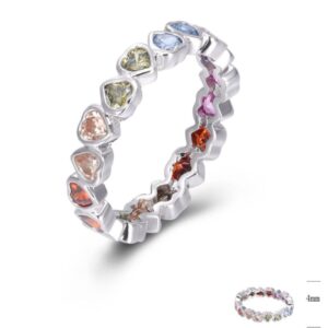 SJ45688, Ladies' Moissanite Ring, S925, Rhodium Plated, White, 2.6g