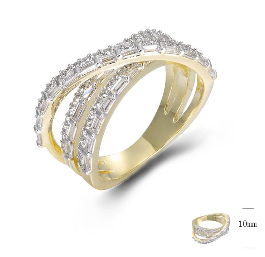 SJ45889, Ladies' Moissanite Ring, S925, Rhodium Plated, White, 6.26g