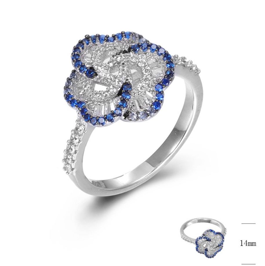 SJ43468, Ladies' Moissanite Ring, S925, Rhodium Plated, White, 3.81g