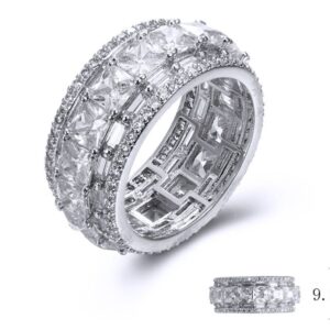 SJ34086, Ladies' Moissanite Ring, S925, Rhodium Plated, White, 8.08g