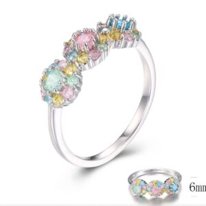 SJ29082, Ladies' Moissanite Ring, S925, Rhodium Plated, White, 2.77g