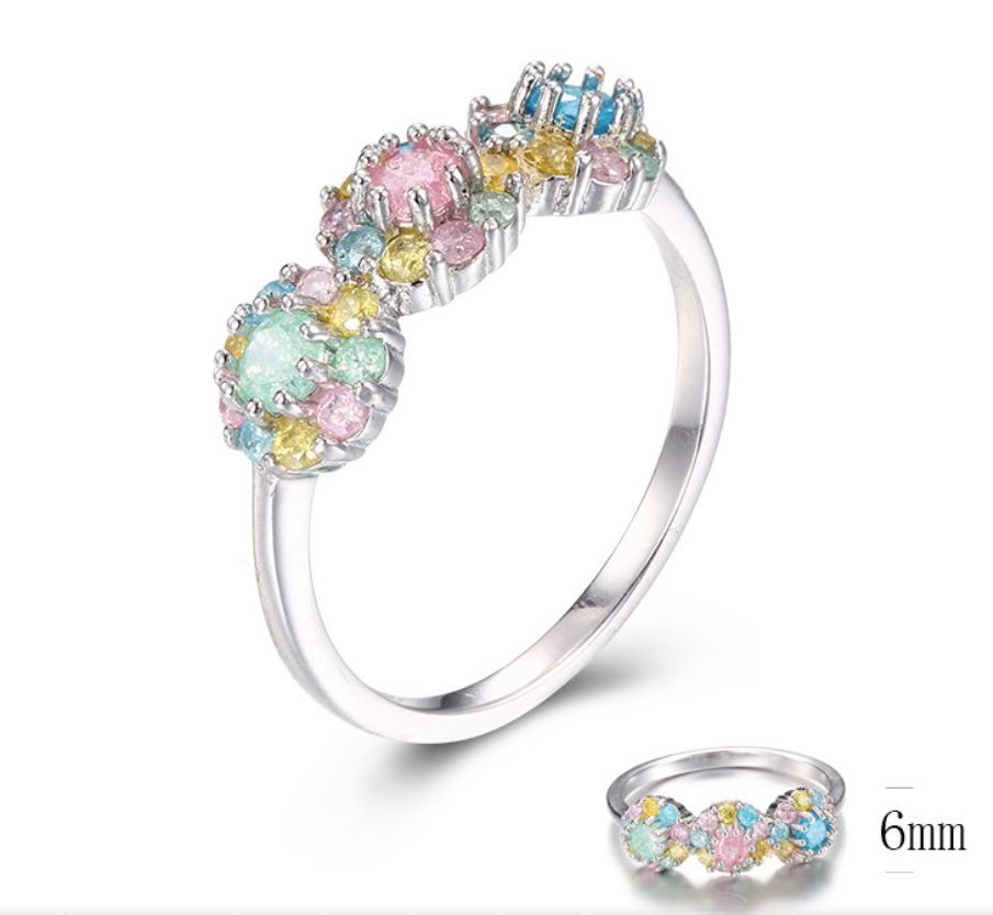 SJ29082, Ladies' Moissanite Ring, S925, Rhodium Plated, White, 2.77g