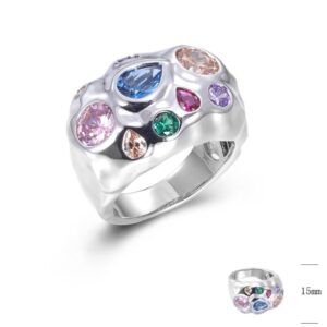 SJ45704, Ladies' Moissanite Ring, S925, Rhodium Plated, White, 10.69g