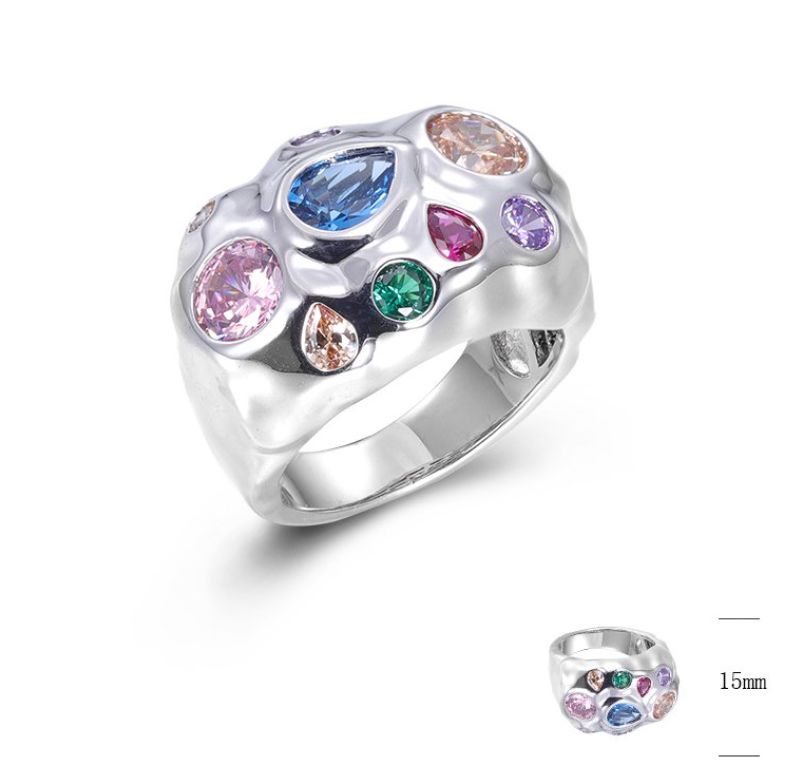 SJ45704, Ladies' Moissanite Ring, S925, Rhodium Plated, White, 10.69g