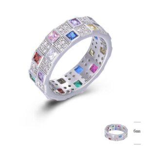 SJ45654, Ladies' Moissanite Ring, S925, Rhodium Plated, White, 4.92g