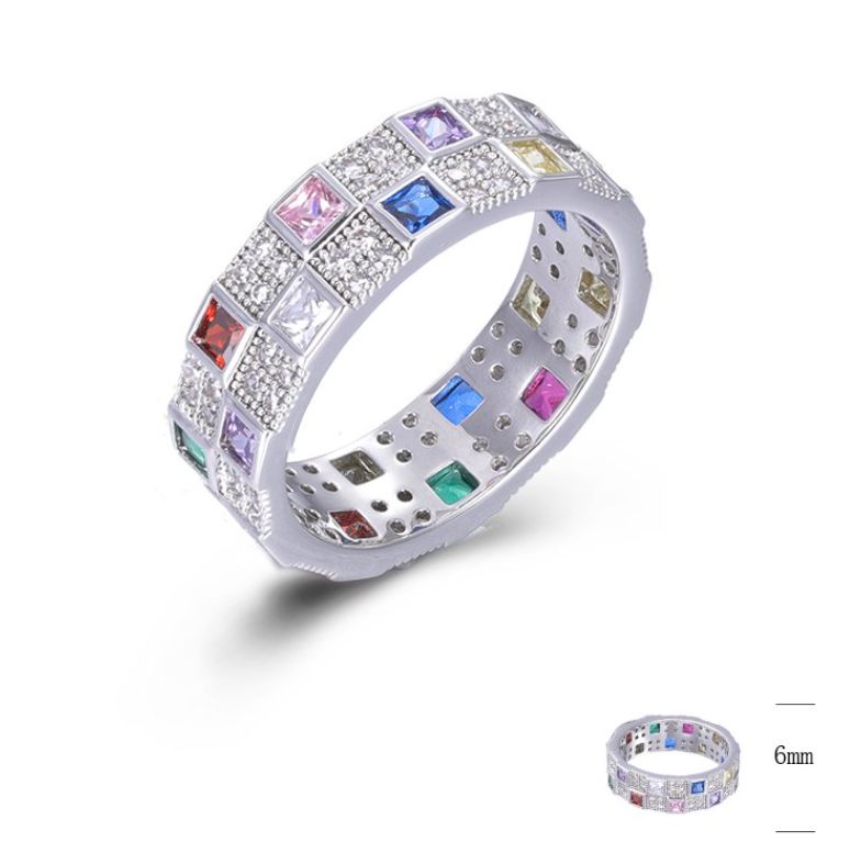 SJ45654, Ladies' Moissanite Ring, S925, Rhodium Plated, White, 4.92g