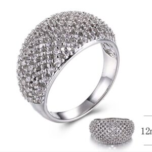 SJ30709-C, Ladies' Moissanite Ring, S925, Rhodium + Black Rhodium Plated, Silver, 5.92g