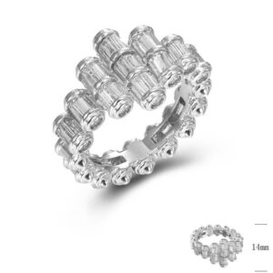 SJ44791, Ladies' Moissanite Ring, S925, Rhodium Plated, White, 8.5g