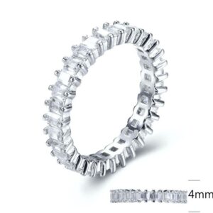 SJ28221, Ladies' Moissanite Ring, S925, Rhodium Plated, White, 2.91g