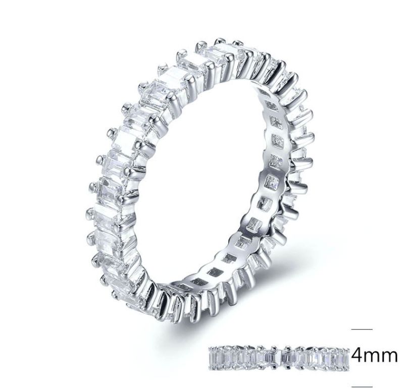 SJ28221, Ladies' Moissanite Ring, S925, Rhodium Plated, White, 2.91g