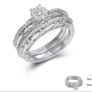 SJ44833, Ladies' Moissanite Ring, S925, Rhodium Plated, White, 5.24g
