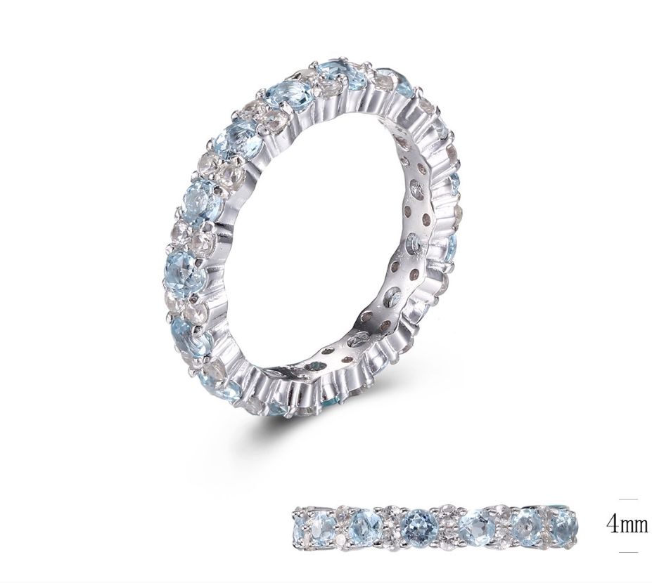 SJ14830, Ladies' Moissanite Ring, S925, Rhodium Plated, White, 3.63g