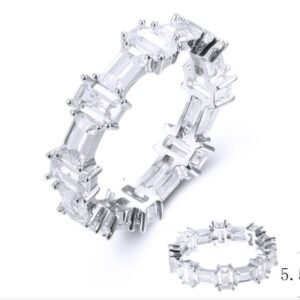 SJ38042, Ladies' Moissanite Ring, S925, Rhodium Plated, White, 3.68g