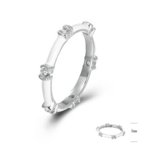 SJ44892, Ladies' Moissanite Ring, S925, Rhodium Plated, White, 1.75g