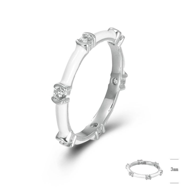 SJ44892, Ladies' Moissanite Ring, S925, Rhodium Plated, White, 1.75g
