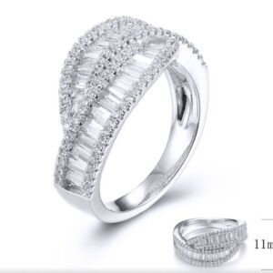 SJ31791, Ladies' Moissanite Ring, S925, Rhodium Plated, White, 4.92g