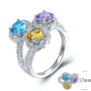 SJ27892, Ladies' Moissanite Ring, S925, Rhodium Plated, White, 5.33g