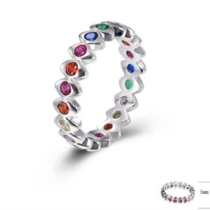SJ44235, Ladies' Moissanite Ring, S925, Rhodium Plated, White, 3.25g