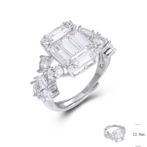 SJ47483, Ladies' Moissanite Ring, S925, Rhodium Plated, White, 3.91g