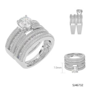 SJ46732, Ladies' Moissanite Ring, S925, Rhodium Plated, White, 9.77g