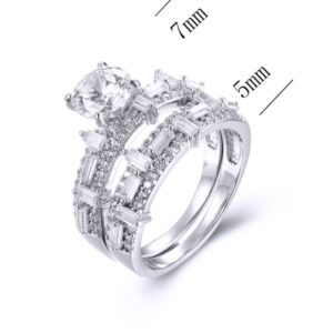 SJ38932, Ladies' Moissanite Ring, S925, Rhodium Plated, White, 5.3g