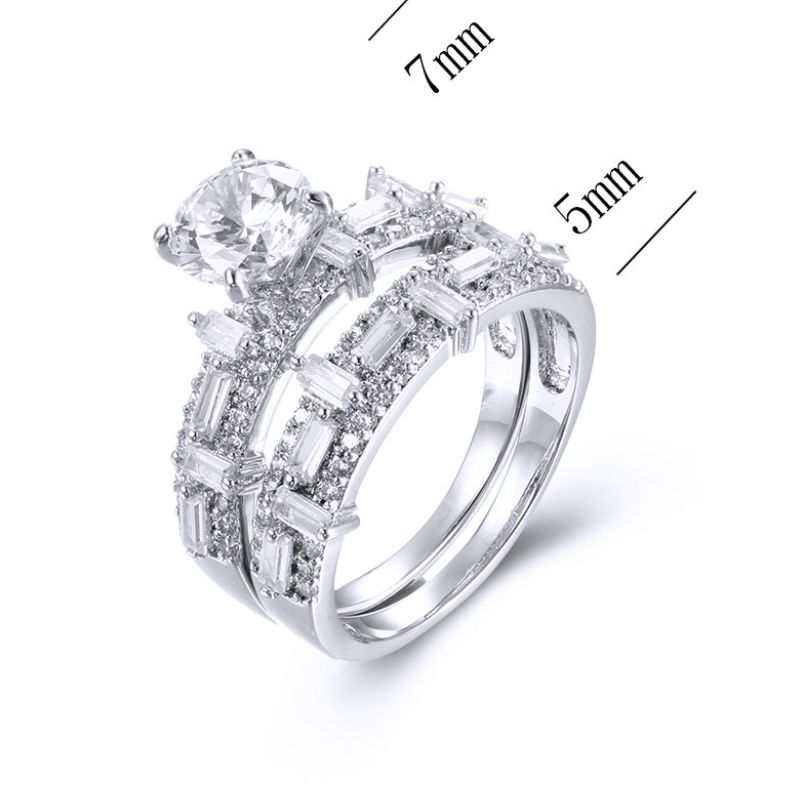 SJ38932, Ladies' Moissanite Ring, S925, Rhodium Plated, White, 5.3g