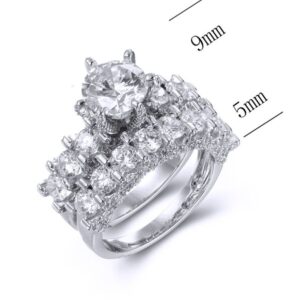 SJ38368, Ladies' Moissanite Ring, S925, Rhodium Plated, White, 8.5g