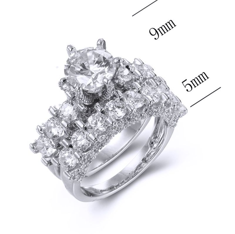 SJ38368, Ladies' Moissanite Ring, S925, Rhodium Plated, White, 8.5g