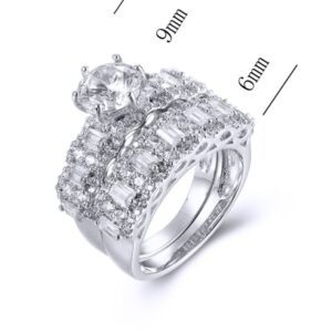 SJ38740, Ladies' Moissanite Ring, S925, Rhodium Plated, White, 7.71g