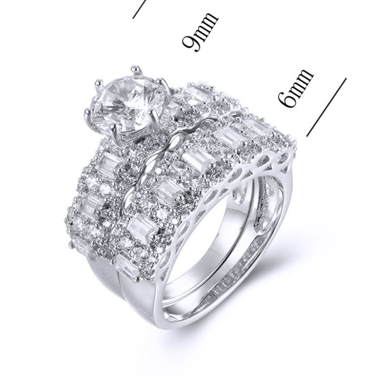SJ38740, Ladies' Moissanite Ring, S925, Rhodium Plated, White, 7.71g