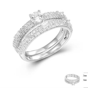 SJ45794, Ladies' Moissanite Ring, S925, Rhodium Plated, White, 3.51g