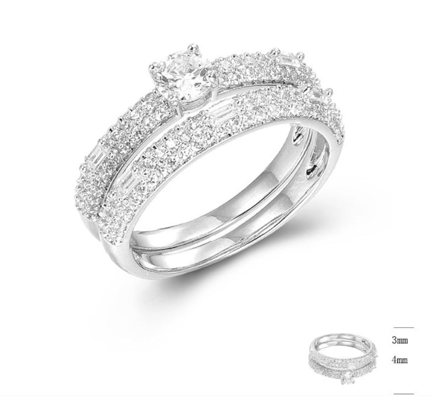 SJ45794, Ladies' Moissanite Ring, S925, Rhodium Plated, White, 3.51g